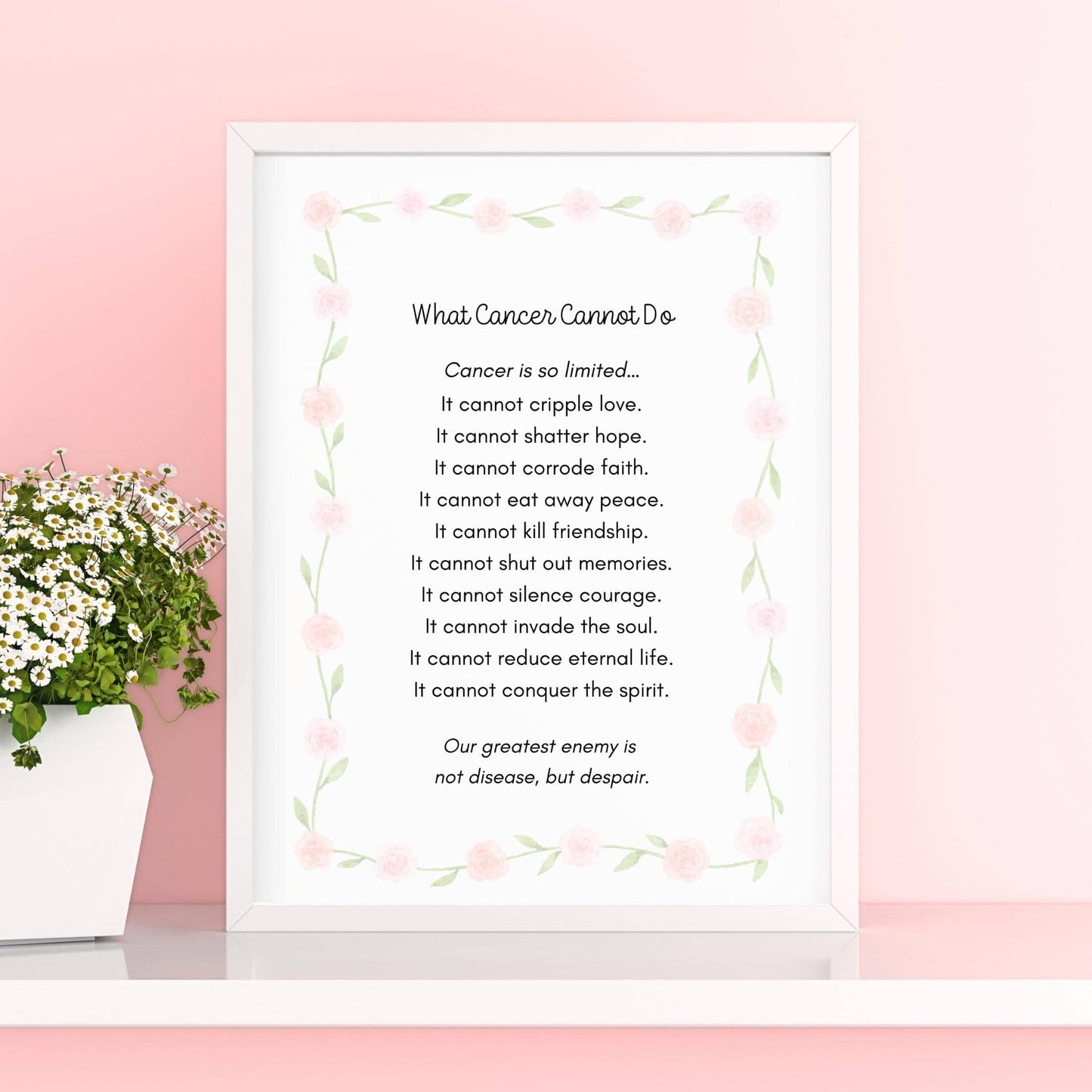 "What Cancer Can't Do" Keepsake Card