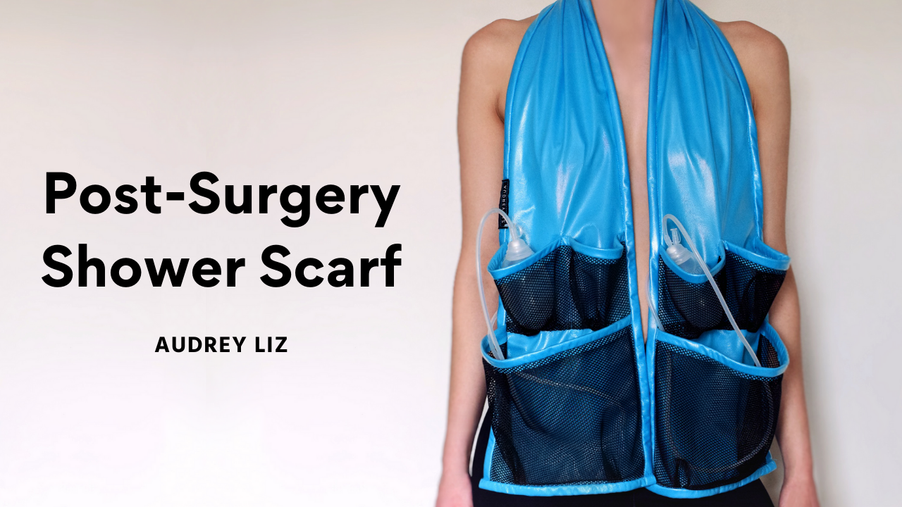 Load video: Mastectomy shower scarf video that demonstrates how to use it.