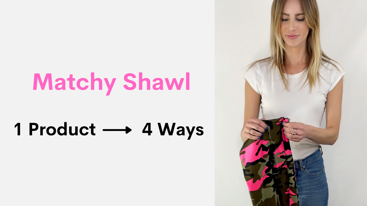 Load video: How to wear the Audrey Liz Shawl 4 ways.